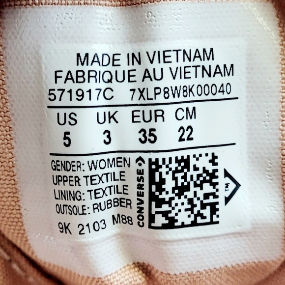 Converse CTAS Lift Hi Vachetta Beige Egret Black Women's 5 - Picture 7 of 7